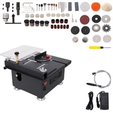 Table Saw Speed & Angle Adjustable 16MM Cutting Depth w/ Accessories for Crafts