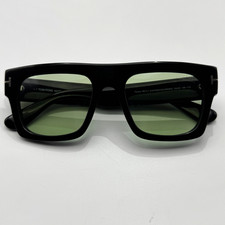 Tom Ford Sunglasses FAUSTO TF711 01N Black Square Frame Green Photochromic Lens