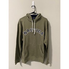 New Nautica Embroidered Logo Sweatshirt Army Green Men's Medium NWT