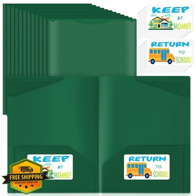 Henoyso 48 Pack Take Home Folders Dark Green 2 Pockets