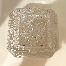 Vintage Crystal Glass Square Ashtray, Glass Material, Square Shape, Clear