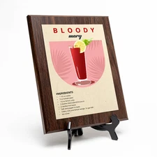Bloody Mary Decorative Wall Plaque With Easel Acrylic Stand | Home Decor
