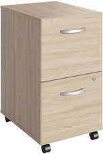 Mobile 2-Drawer File Cabinet in Natural Elm for Home or Office Storage
