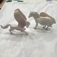 Set of 2 White Pegasus Collectible Fantasy Figures with Purple Accents