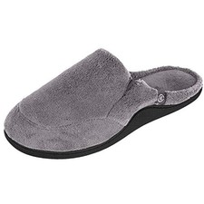 Mens Microterry Clog Slippers 13-14 Charcoal