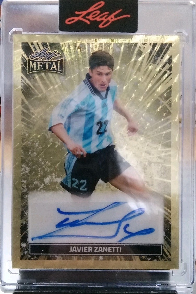2026 Leaf Glory Of The Game #BT-JZ1 Javier Zanetti Gold Vinyl Auto ⚽⚽⚽⚽