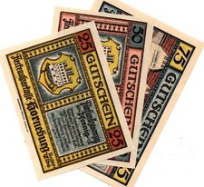3x Gutschein - Fleckensparkasse Horneburg - 25, 50 und 75 Pfennig - 1 Mai 1921
