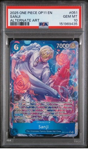 2025 One Piece Op11-051 Alternate Art Sanji English Free Shipping PSA 10