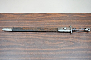 WWI British Lee-Enfield P1907 Rifle Bayonet with Scabbard Wilkinson 1917 Marked