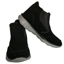 CAMEL CROWN Suede Slip-On Shoes Men's 10.5 Black/Gray Chelsea Sneaker Boots