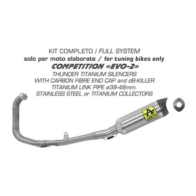 ARROW Auspuff Komplettanlage THUNDER COMPETITION EVO-2 FULL SYSTEM für Yamaha