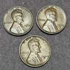 1937-P 1937-D 1937-S  Lincoln Wheat Cent Lot VF - C
