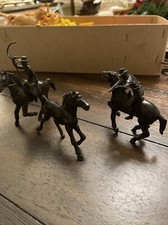 Marx 1950's 60mm Rodeo Set Of 2 Cowboy on Marx 60mm cream horse And One Horse