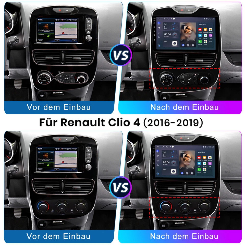 Für Renault Clio 4 2017-2019 32G Android 13 Autoradio CarPlay GPS Navi RDS BT - Bild 3 von 4