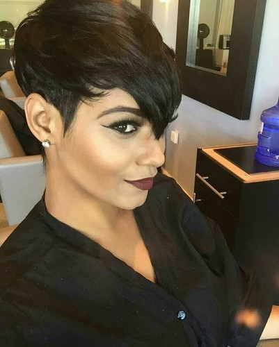 100% Real Indian Human Hair WIG Short Black Wave Pixie Cut Wig Cool Girls Wear - 第 1/12 張圖片