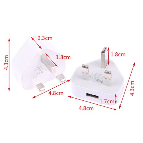 UK Mains 3 Pin Plug Adapter Wall Charger 1/2-Port Dual USB For Phones Tab-G5 - Zdjęcie 3 z 14