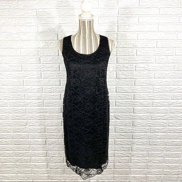 cotton lace shift dress 1960s Handmade Cotton and Lace Shift Dress – silkinly main image 0