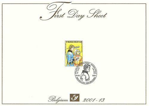 [FDS58] Belgium FDS 2001-13 Comics Luc Orient First Day Sheet SUPERB