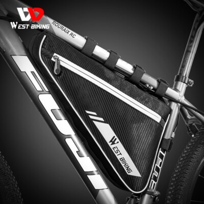 WEST BIKING Bicycle Front Tube Frame Bag Reflective MTB Bike Triangle Bag  4L UK