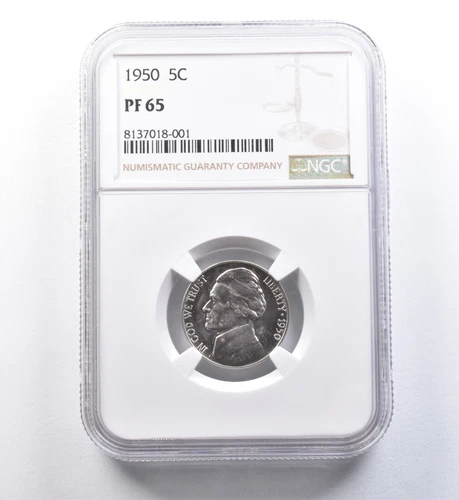 1950 Jefferson Nickel PF65 NGC Great Contrast - Looks Cam *6002