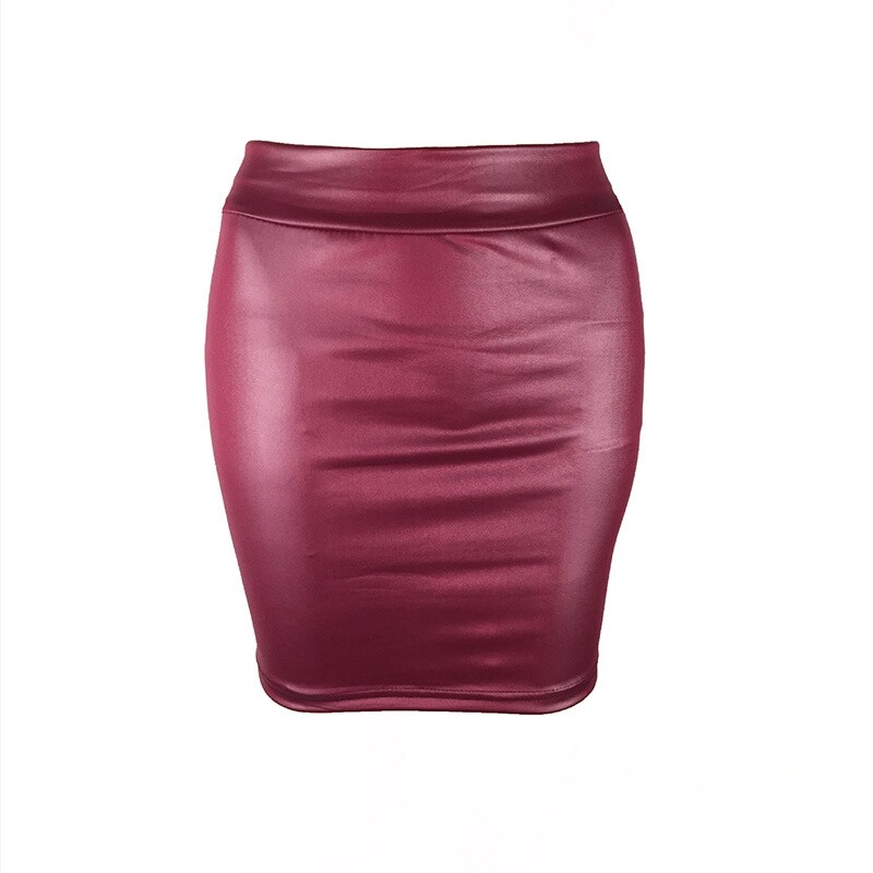 Falda de cuero sintético estilo pu para mujer imitación mate imitación inferior transfronteriza