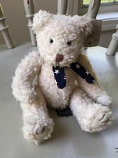 Little Patriots Russ Berrie Co. Small Plush White Bear/ American Flag Scarf