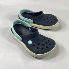 Crocs Crocband Youth Junior Navy Blue White Size J1 Clogs Sandal Shoes 11990