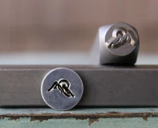 SUPPLY GUY 8mm Mountain Scene Metal Punch Design Stamp SGCH-374