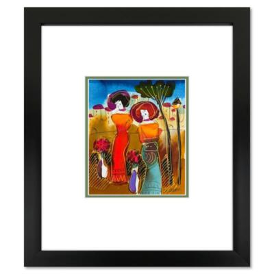 Moshe Leider, Framed Original Mixed Media Watercolor Painting, Hand Signed