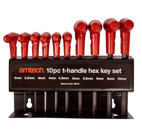AM-TECH 10 Piece T-handle hex key set - Picture 2 of 3