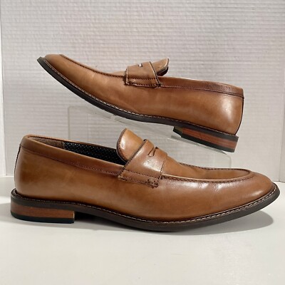 Vince Camuto LAYTON Brown Leather Round Toe Slip On Penny 