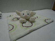 Nemcor Lamb Lovey Security Blanket White With Brown, Green Tan Circles