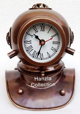 Vintage Antique Brass Divers Diving Helmet Clock Collectible Desktop Decorative