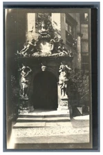 Deutschland, Rothenburg ob der Tauber, Kirchplatz Vintage silver print.  Tirag