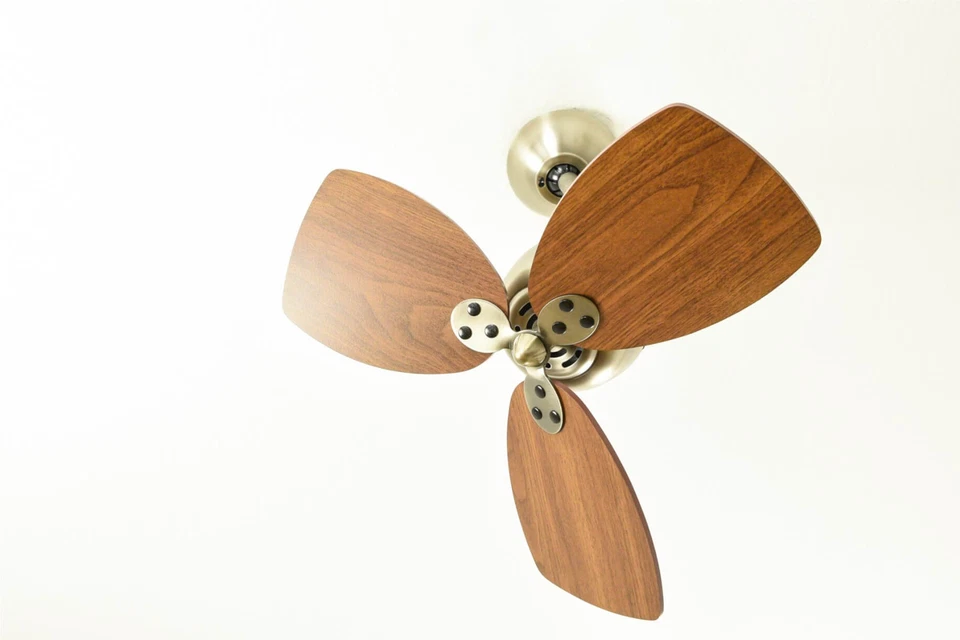 46cm 19" small ceiling fan with wall switch TOLEDO Antique Pewter & Walnut - Image 2 of 3