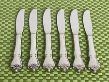 Oneida ARBOR ROSE Stainless TRUE ROSE 1881 Rogers Ltd 6 Dinner Knives Flatware