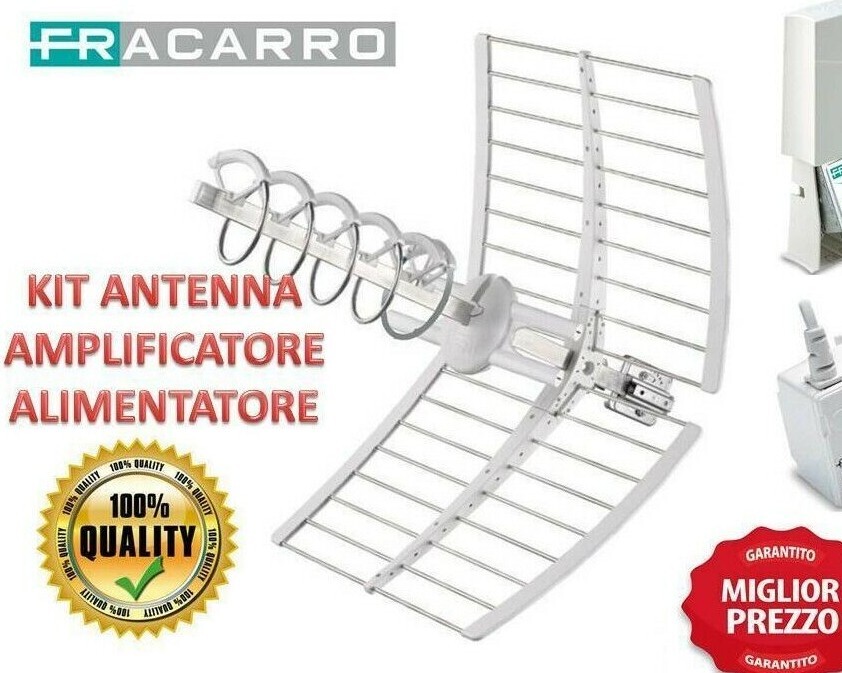 Kit antenna Fracarro Elika Antenna Elicoidale 213226 amplificatore alimentatore