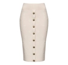 PINKO Gonna Donna Oviedo Jacquard Piquet con Logo Colore Beige