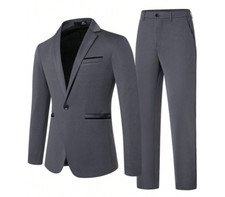 Trajes Para Hombres de Vestir Chaqueta Elegantes Saco Pantal n Largo Traje Gris