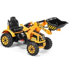 Kids Ride On Excavator Truck 12V Battery Powered W/ Front Loader Digger Yellow