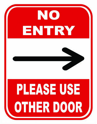 Signs ByLITA Standard Please Use Other Door Right Arrow Sign-Ivory/Dark