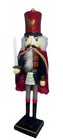Nantucket Home Wooden Christmas Nutcracker Decor, 15-Inch, Red Velvet Cape