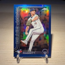 2025 Topps Chrome Baseball Chris Bassitt True Blue Refractor 5/150 #184 Toronto