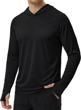 Men'S UPF 50 Sun Protection Hoodie Shirts Long Sleeve Hiking Fishing Lightweigh