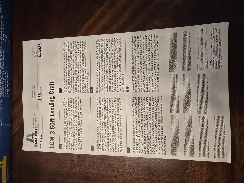 Italeri 6436 LCM 3 50ft Landing Craft w/Crew 1:35 NEU mit OVP - Bild 4 von 4