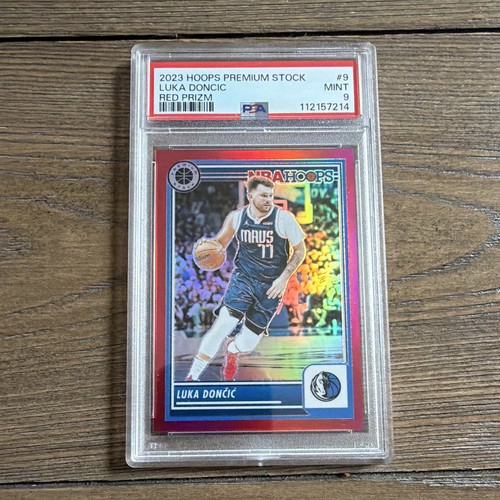Panini 2023-24 NBA Hoops Premium Stock Luka Doncic #9 Red Prizm /275 PSA 9