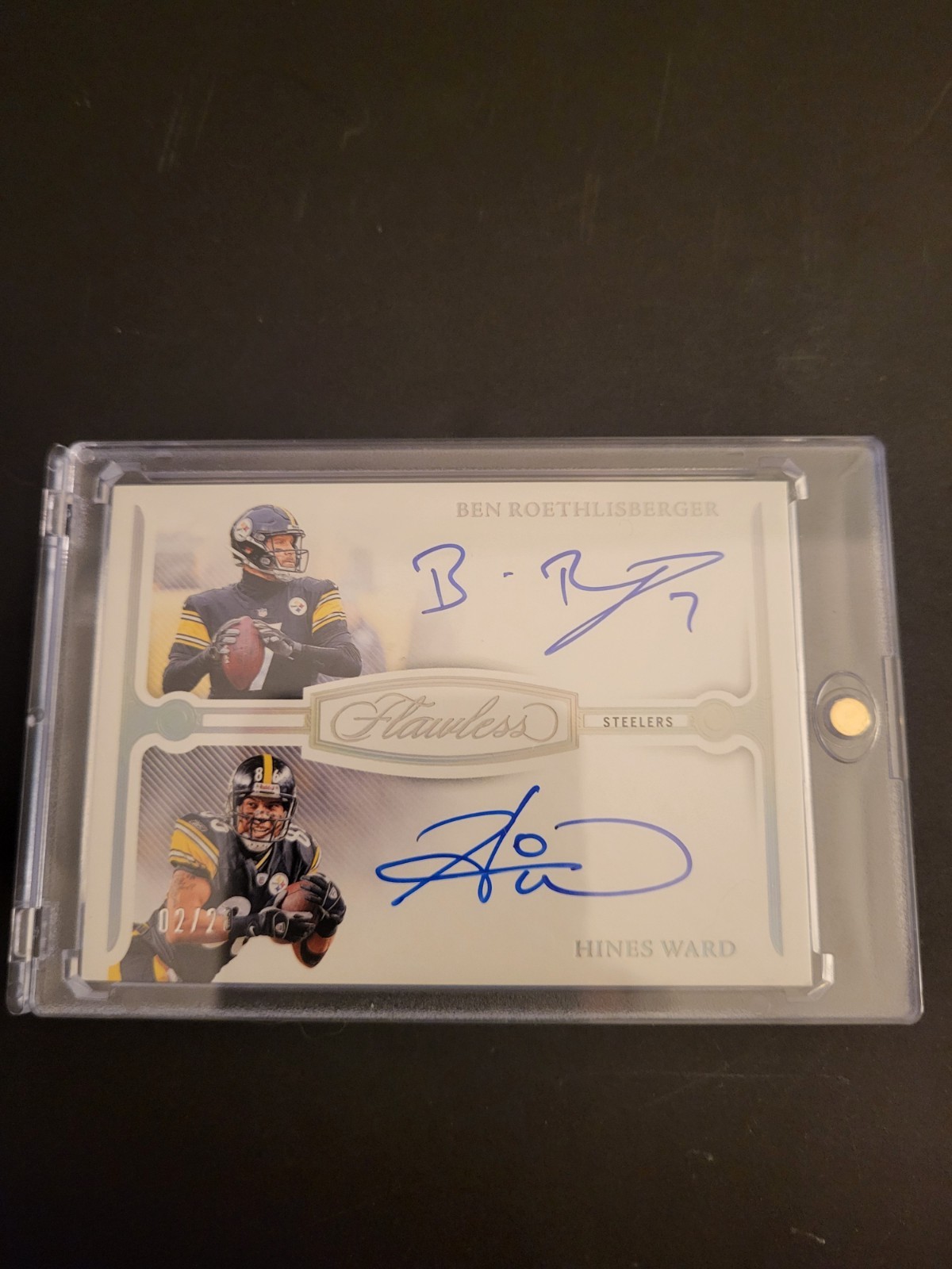 2024 Panini Flawless Ben Roethlisberger Hines Ward Dual On Card Auto Silver /20