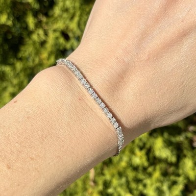 Ross Simons 0,50ct Diamant Cluster verstellbar Bolo Armband 925 Sterling Silber