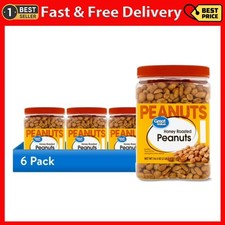  6 Pack Great Value Honey Roasted Peanuts, 34.5 Oz