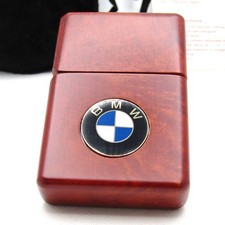 Bmw Briar Wood Logo Inlay Zippo Oil Lighter Mint Rare